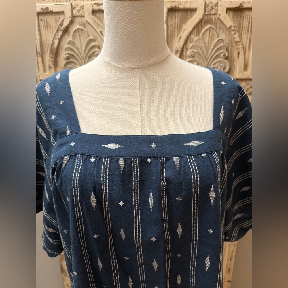 Madewell Indigo Patterned Blouse - image 2